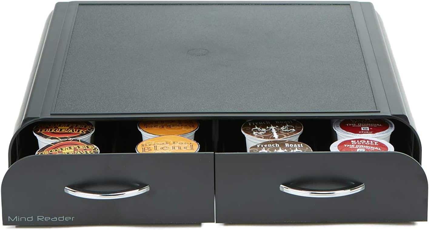 Mind Reader VUETRYAC-BLK-AC "Anchor"Coffee Pod Storage Drawer for Tassimo T-Discs,Vertuoline Nespresso Capsules- Black