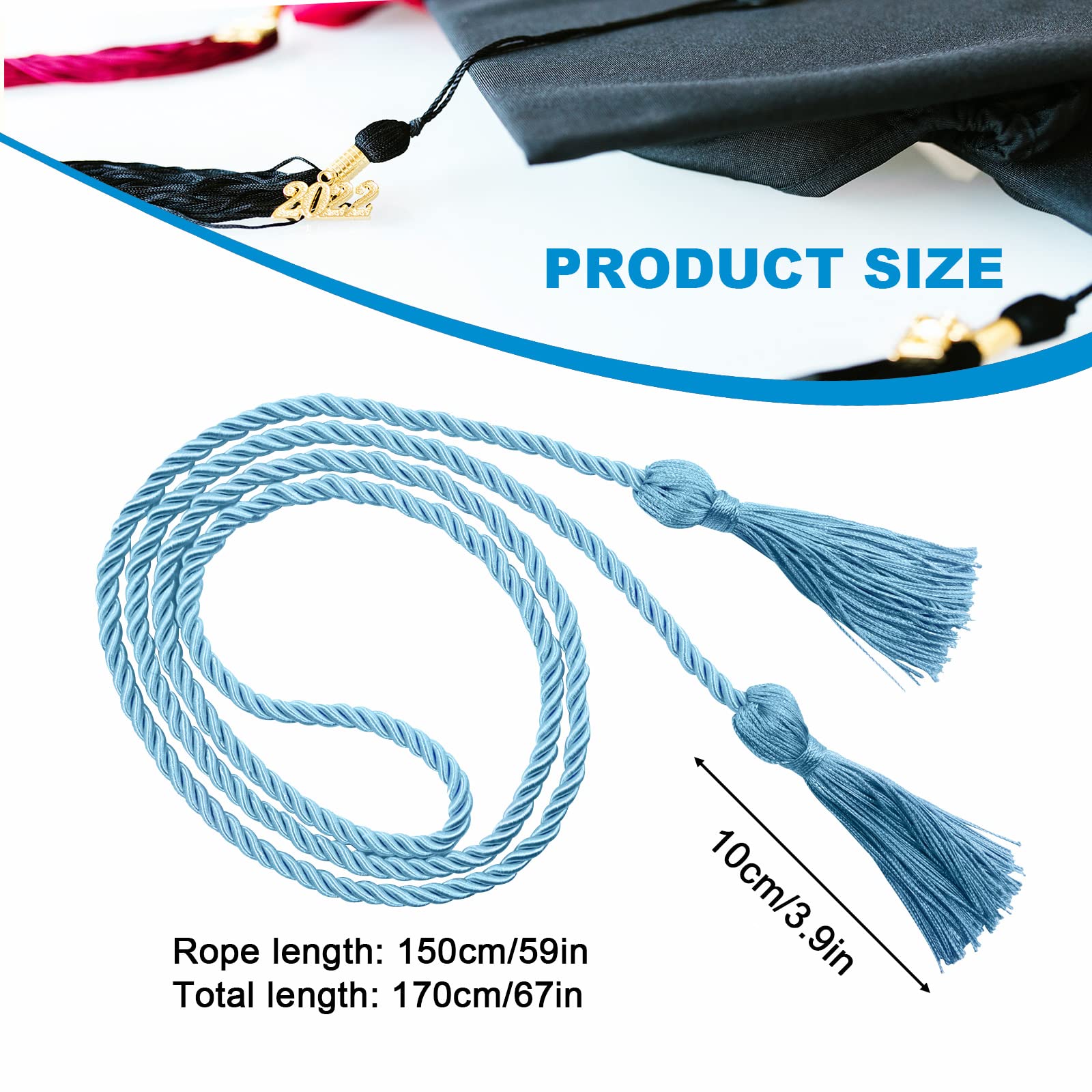 Graducation Rope Snapklik.com : 66 Inches Tassel Cord Graduation, Braided Solid Color ...