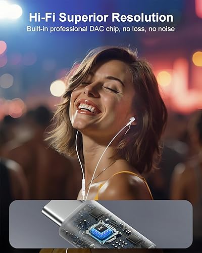 Miniatura 4 de iPhone 17 Pro Max - Auriculares con cable USB-C para iPhone 17Pro i Phone Air Pods 16e 16 Pro Max 16Pro 15 Plus, auriculares Apple con cable USB C