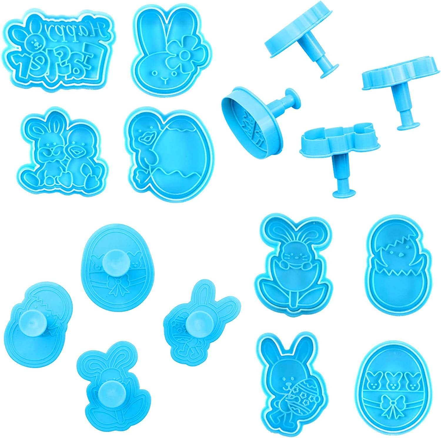 8Pcs Easter Egg Bunny Plunger Cookie, Fondant Craft Cake Decorating