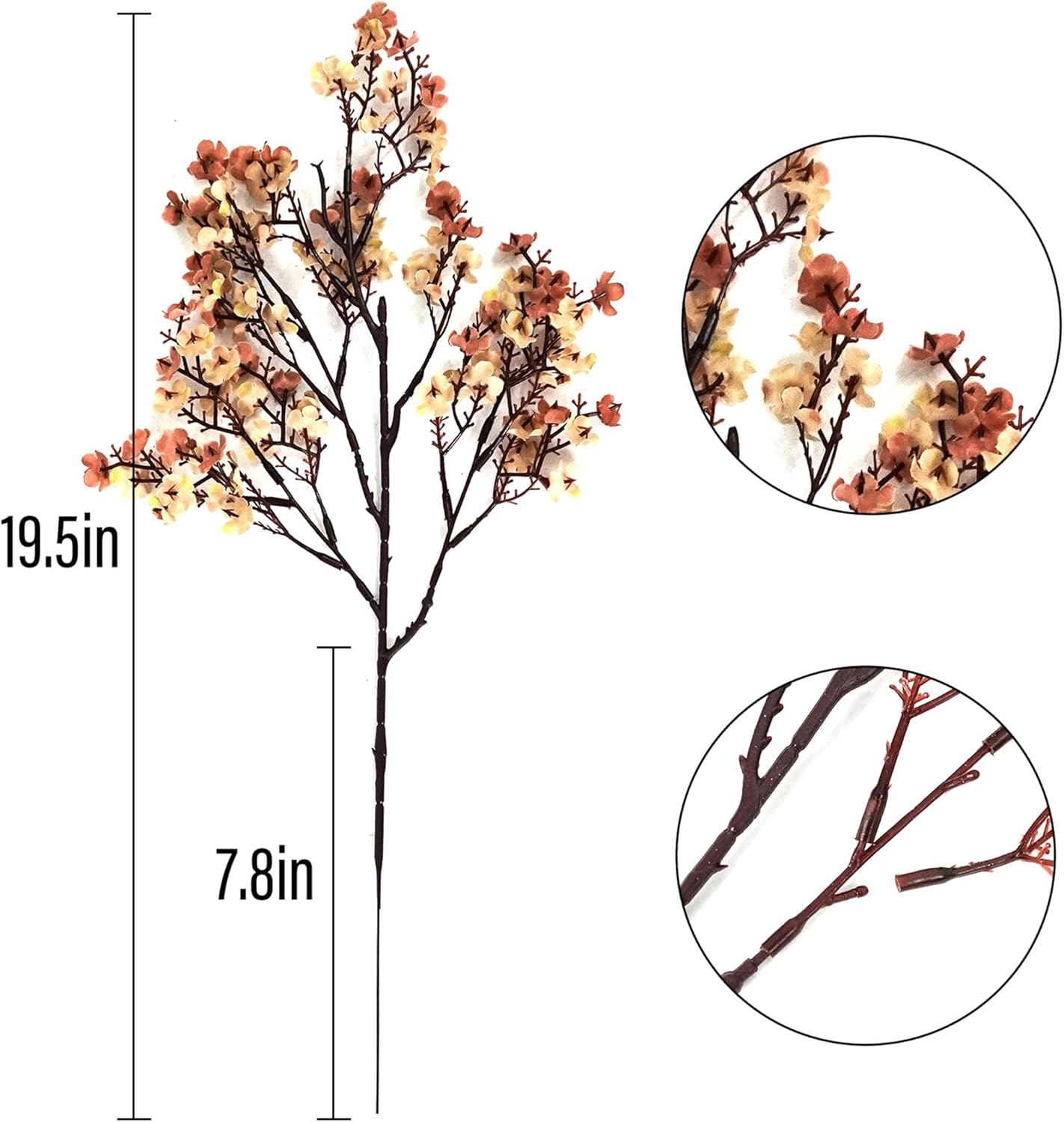 10 Pcs Babys Breath Artificial Flowers Bulk Real Touch Flowers Fake Flowers Silk Flowers for Home Decor Indoor Floral Arrangement Table Centerpieces Festival Party Decor (Beige Brown) - Image 3