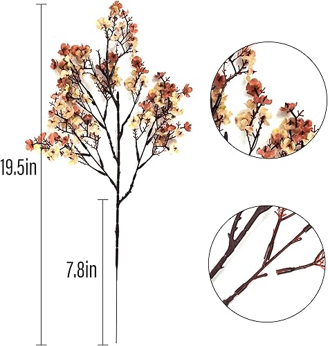 Miniatura 24 de 10 piezas de flores artificiales de aliento de bebé, flores artificiales de tacto real a granel, flores de seda para decoración del hogar, arreglo