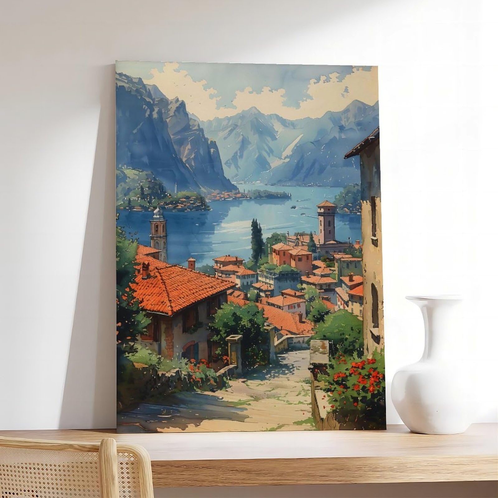 Amazon.com: ZJLAMZ Lugano Watercolor Painting Lugano Travel Poster