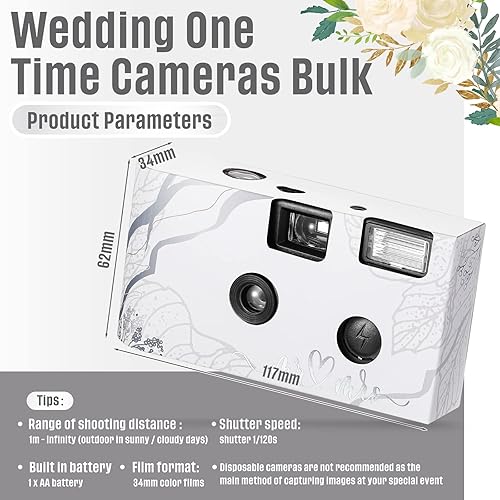 Miniatura 3 de 4 cámaras desechables de un solo uso, cámara de película para fotografía con película de color flash para bodas, aniversarios, viajes, campamentos,