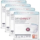 Dry Direct Super Overnight Underwear, Soft Cloth-Like Adult Diapers, Overnight Disposable Incontinence Protection - Medium (Case of 56)