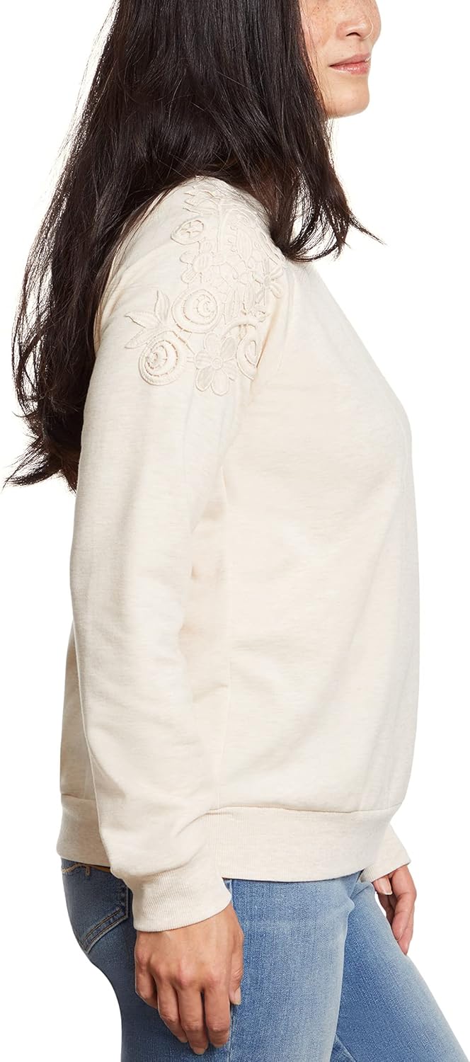 Gloria Vanderbilt Women's Sweater Size S Ladies' Pullover w/Lace Beige - Image 2