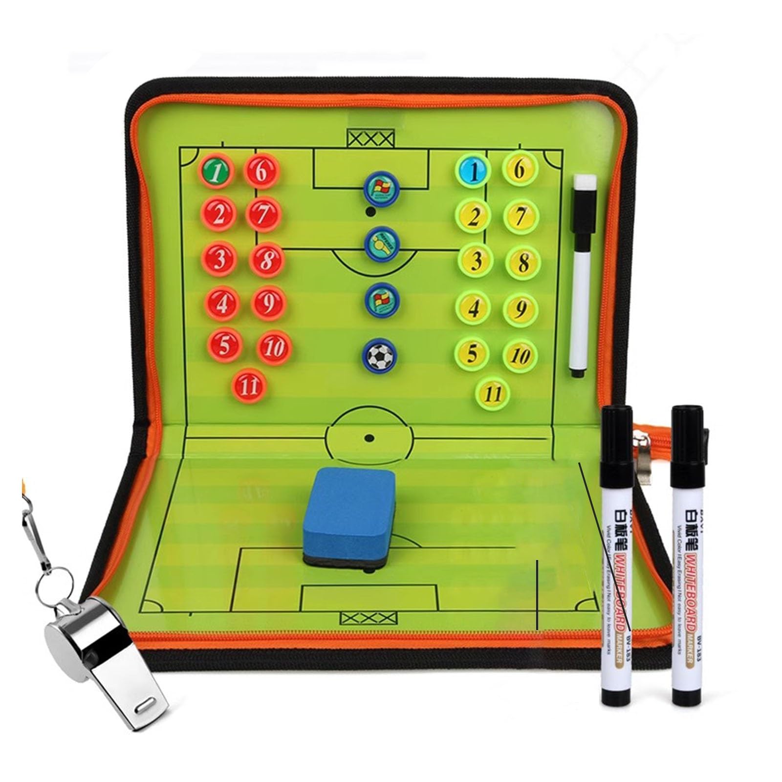 Lavagna Tattica Calcio, Lavagna Magnetica Calcio, Cartellina Allenatore Calcio Portatile, per Insegnare e Formazione