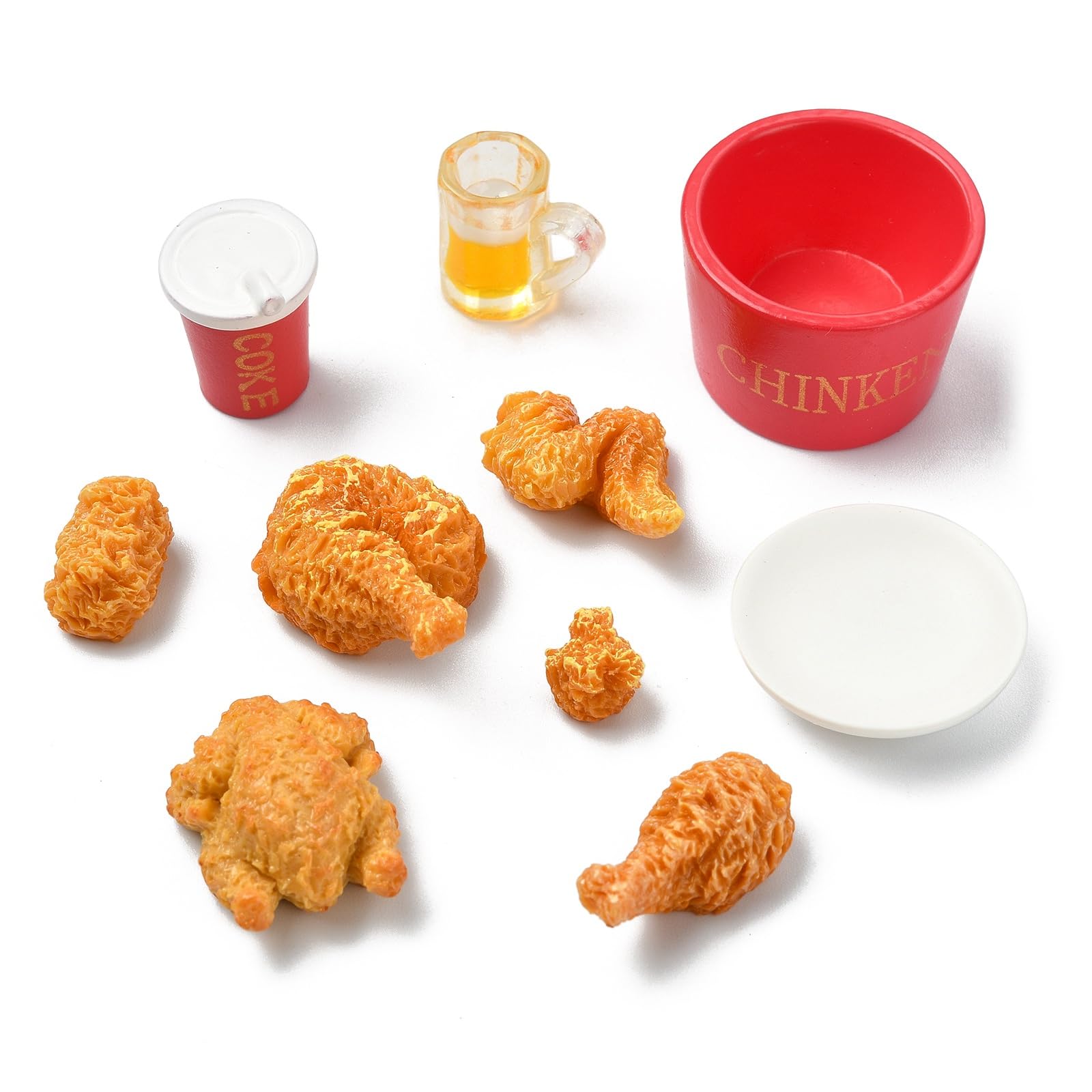 Figurines de poulet frit en résine pour personnaliser vos décors et projets manuels