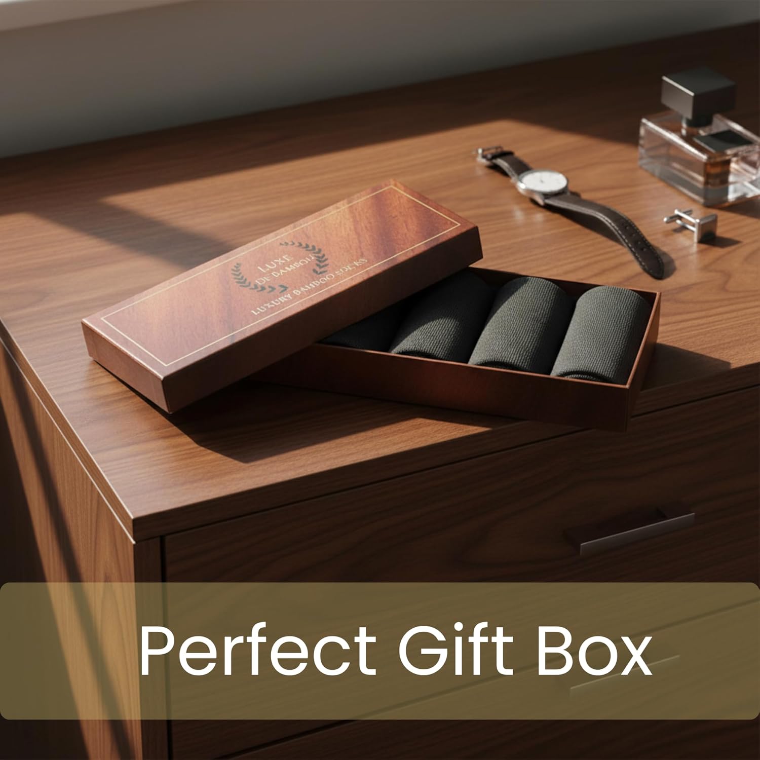 Mens Dress Socks for Men 9-12 - Charcoal Socks for Men - Perfect for Formal Wear, Office, and Special Occasions - 5-Pack in a Gift Box- Solid Charcoal - Image 6