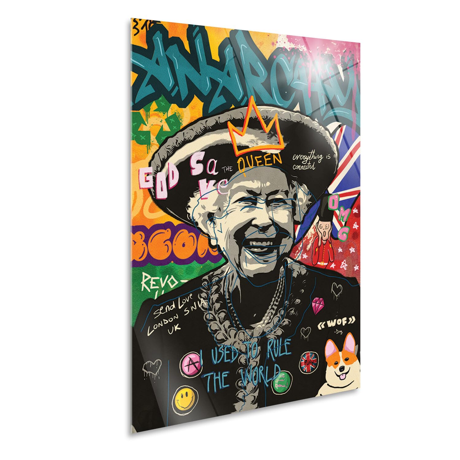 Giallobus - Quadro - 10 - Queen punk - Vetro acrilico - 70L x 100l cm - Pronto da appendere - Quadri moderni per la casa