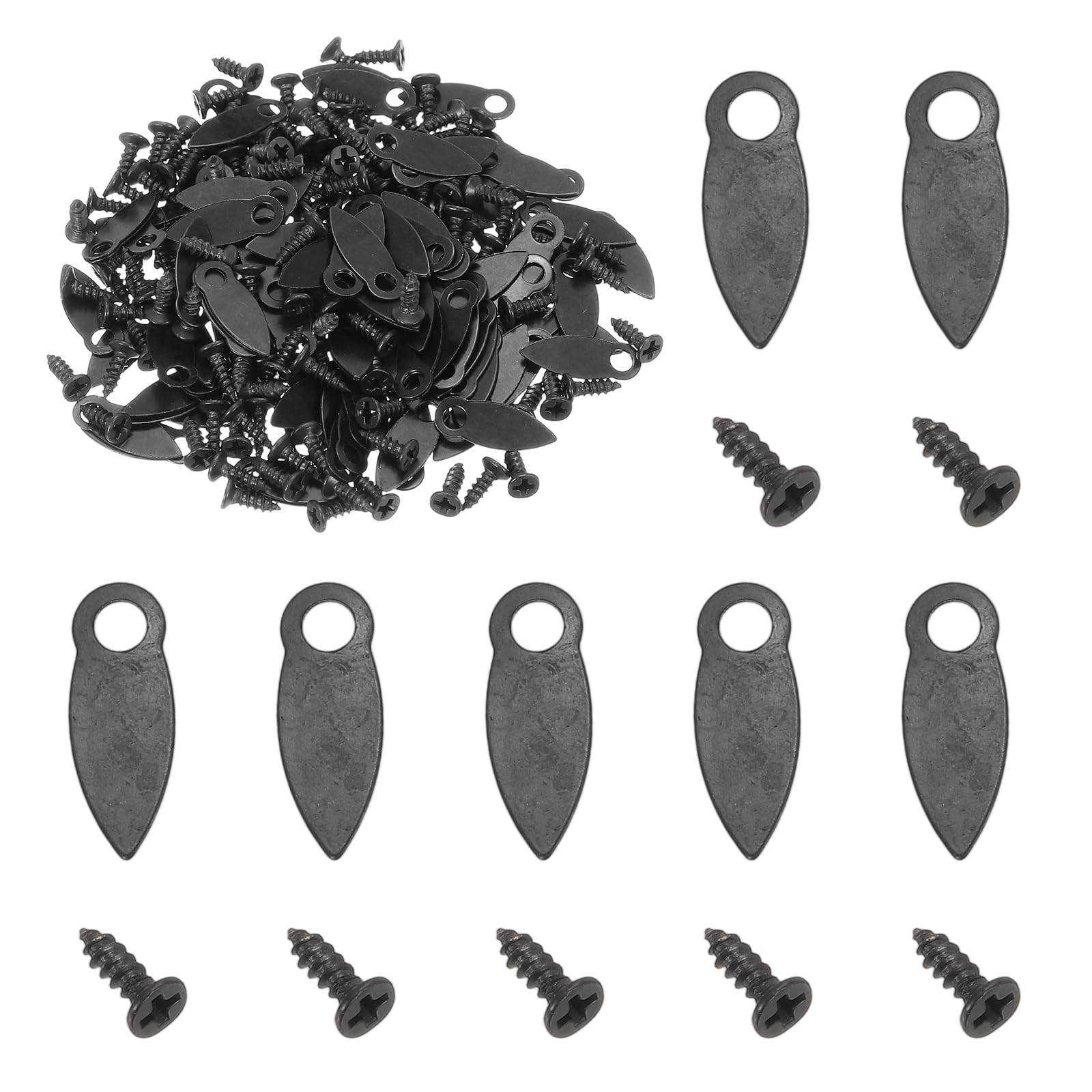 Botones de giro de 0.67 pulgadas en forma de semilla de melón y tornillos negros
