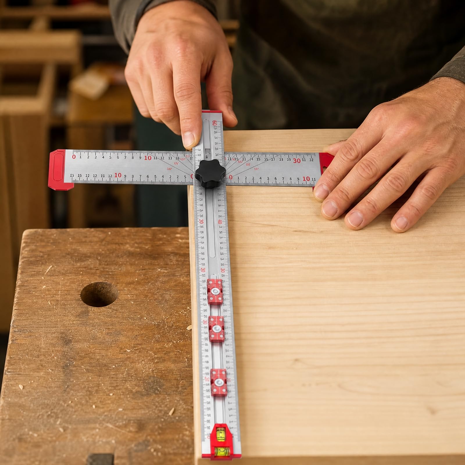 Règle En T Multifonction Équerre En T Multifonction Ergonomique Règle Traçage Butées Clisntes pr Bricoleurs