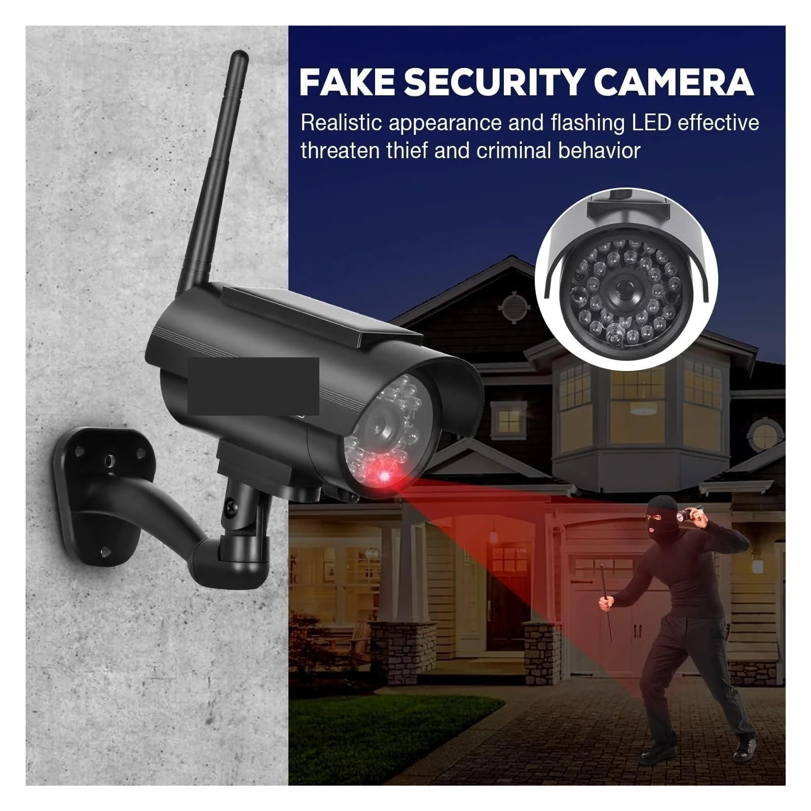 Telecamera finta fittizia ad energia solare Cctv Sicurezza Wifi Telecamera fittizia for videosorveglianza esterna