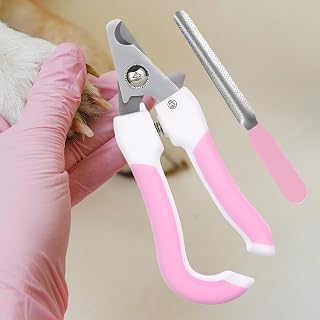 Pet Nail Clippers for Dogs and Cats Large Size with Safety Guard 16.5×7×1.5cm Pink Color Pet Nail Trimmer Durable Grooming Tool for Home Use