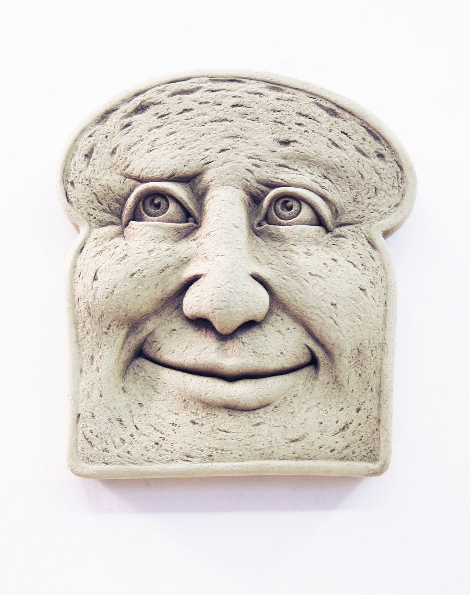 CarruthStudio, Nice to Be Kneaded Wall Plaque Figurine, Original Sculpture Handcrafted in Stone, Artisan Made