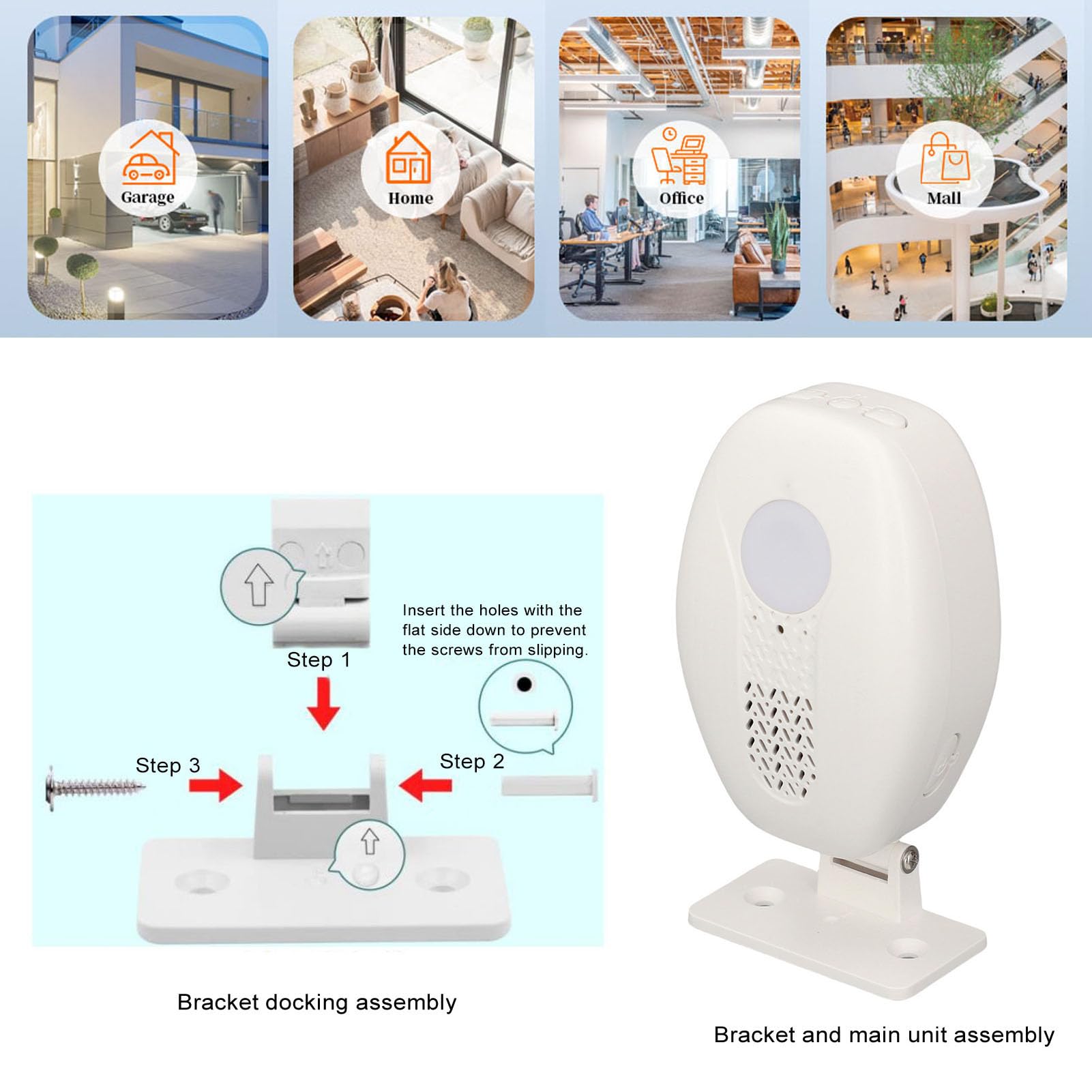 Tnfeeon Sensore di Contatto con Allarme Ad Anello, Induzione Magnetica Wireless con Portata di 98,4 Piedi con Volume di 80 DB per la Sicurezza di Uffici Domestici e Negozi