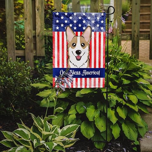 Vista 187 de Caroline's Treasures BB2171GF American Flag and Border Collie Garden Flag Mailbox Flag Decorative Yard Flag Banner Outside Patio Artwork Yard Flower