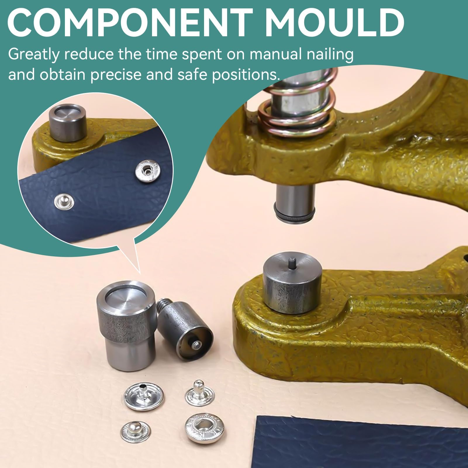 Amazon.com: 4PCS Silver Snap Button Die Mould Set for Leather
