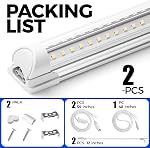 Lumières de magasin LED Barrina 4 pi 40W 5500LM 5000K, lumières LED T8 pour atelier, blanc jour, forme en V, couvercle transparent, connectable avec prise, tube de plafond pour garage, entrepôt, établi, certifié ETL, 2 paquets