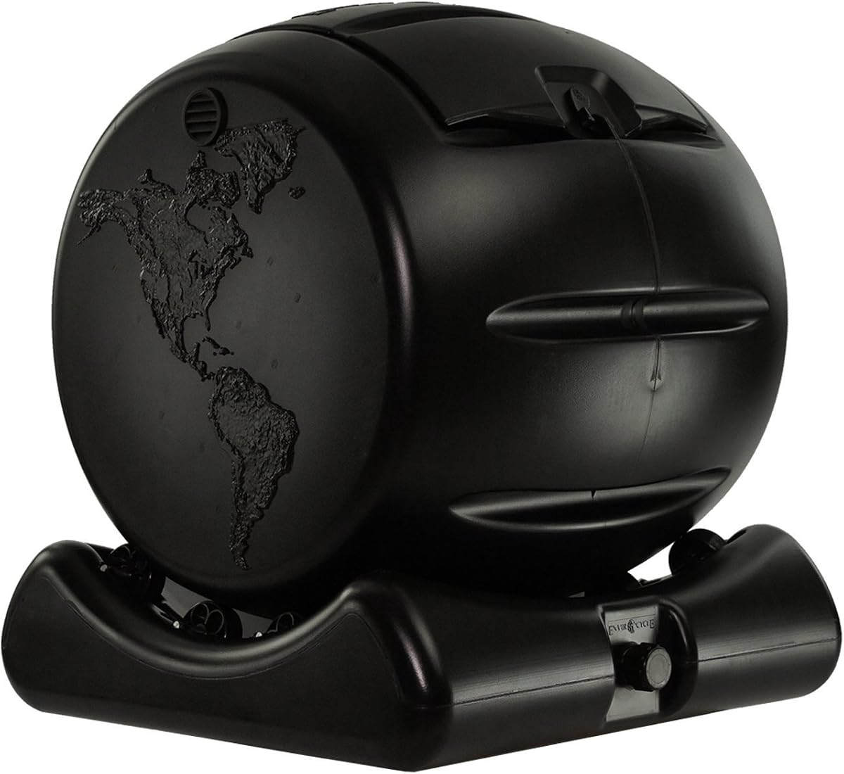 El compostador más lindo del mundo en negro, fabricado en Estados Unidos, apto para alimentos, libre de BPA y óxido, no requiere ensamblaje, contenedor de vaso de compostaje Envirocycle y máquina para hacer té de compost...