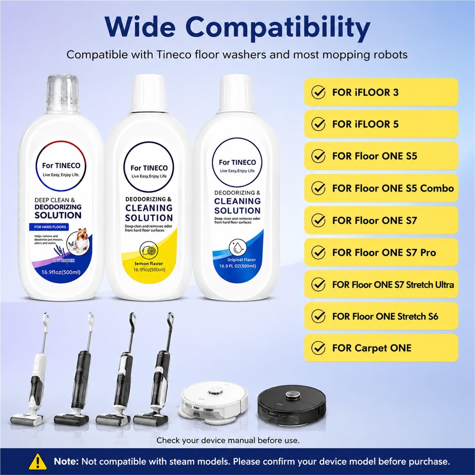 Set de Liquide Nettoyant for Sols, Compatible avec Tineco