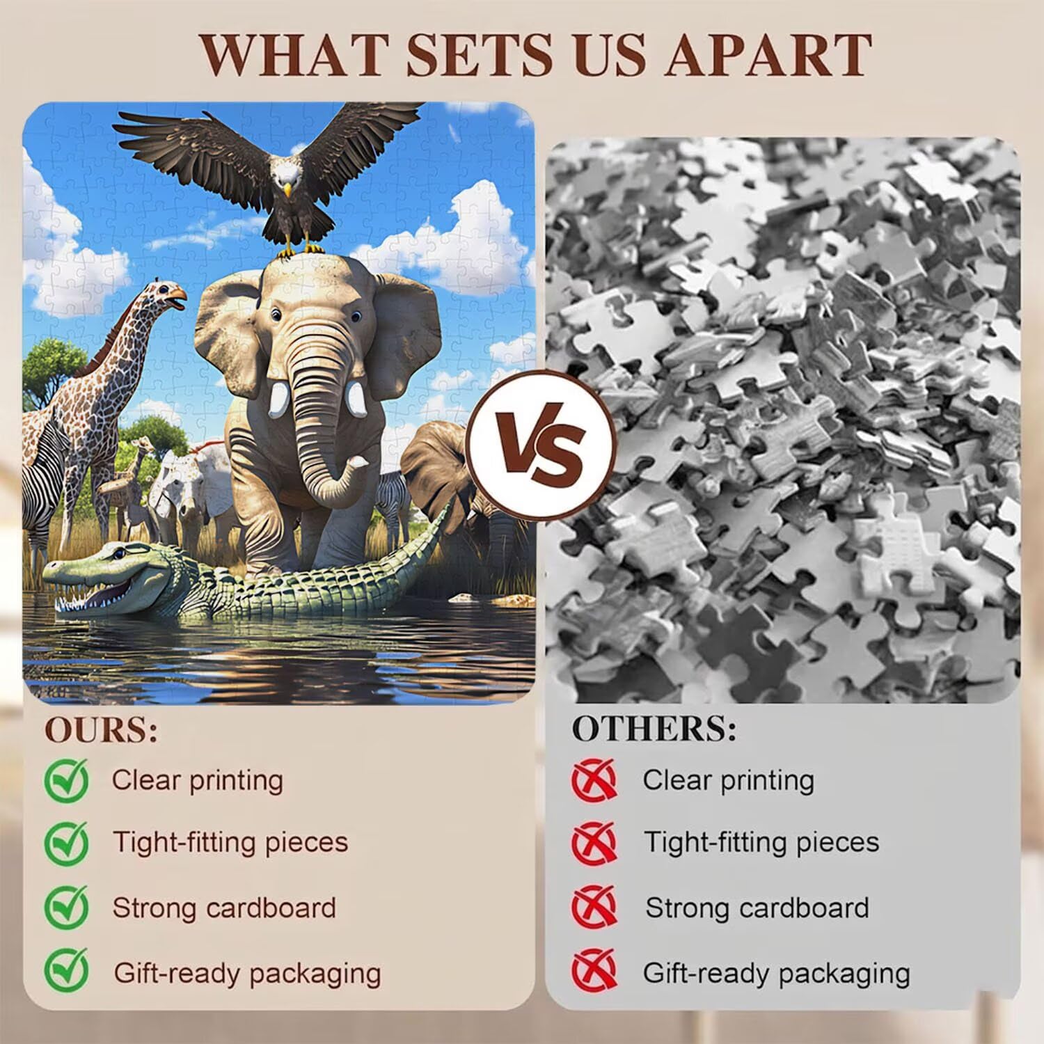 Puzzle 5000 Teile, Holzpuzzle Erwachsene 156 x 105 cm, Kniffliges Denksport Spiel, Großer Puzzlespaß für anspruchsvolle Liebhaber, Familienspiel, Puzzles für Dekor und Geschenk Karikatur Tier f0-535