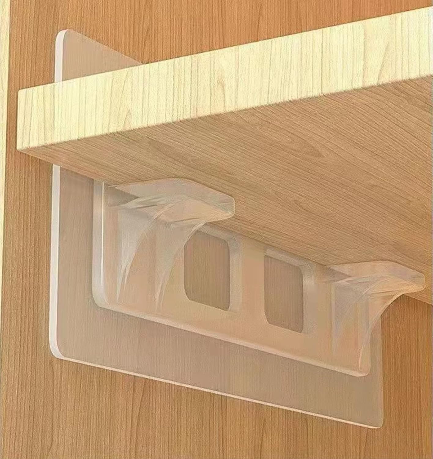 V2H No Drill, Punch Free No Damage Wall L Shape Partition Corner Shelf Bracket Hook Self Adhesive for Walls Shelves(Set of 2)-image-16
