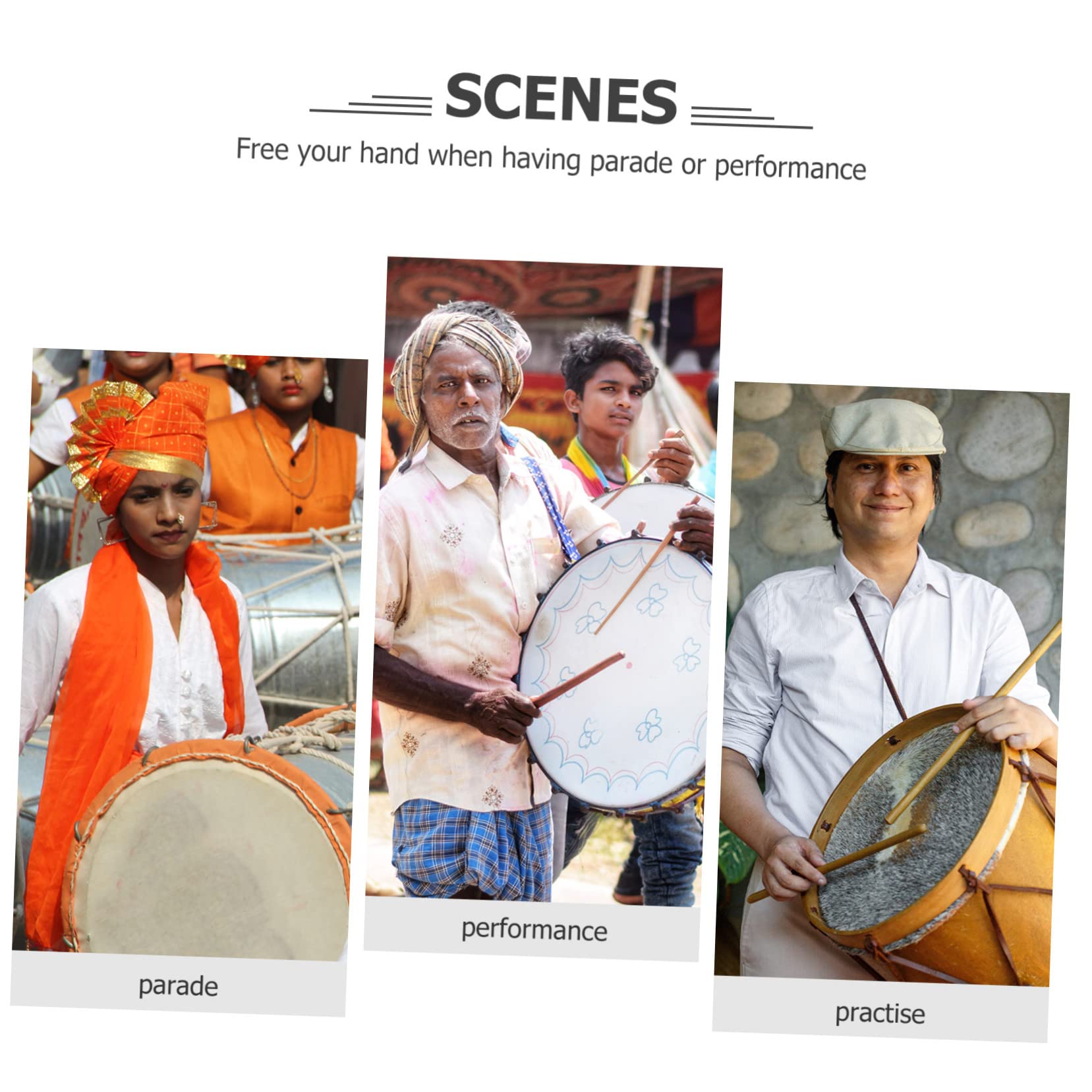 ibasenice 3pezzi Cinghia Per Rullante Regolabile Tracolla Per Strumenti Percussione Cintura Per Tamburo Marching Design Ergonomico Per Massimo Comfort