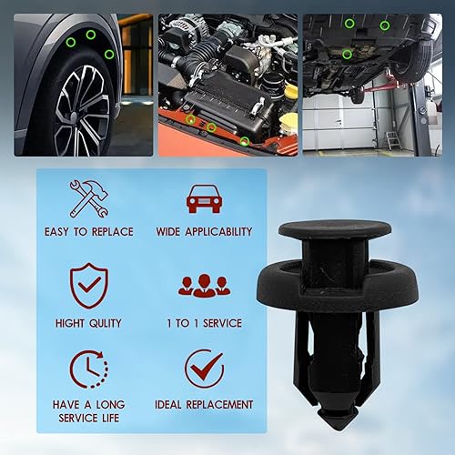 Miniatura 4 de 20 clips para guardabarros de parachoques, clip de revestimiento de guardabarros de 0.394 in compatible con Honda CR-V Accord Civic Acura