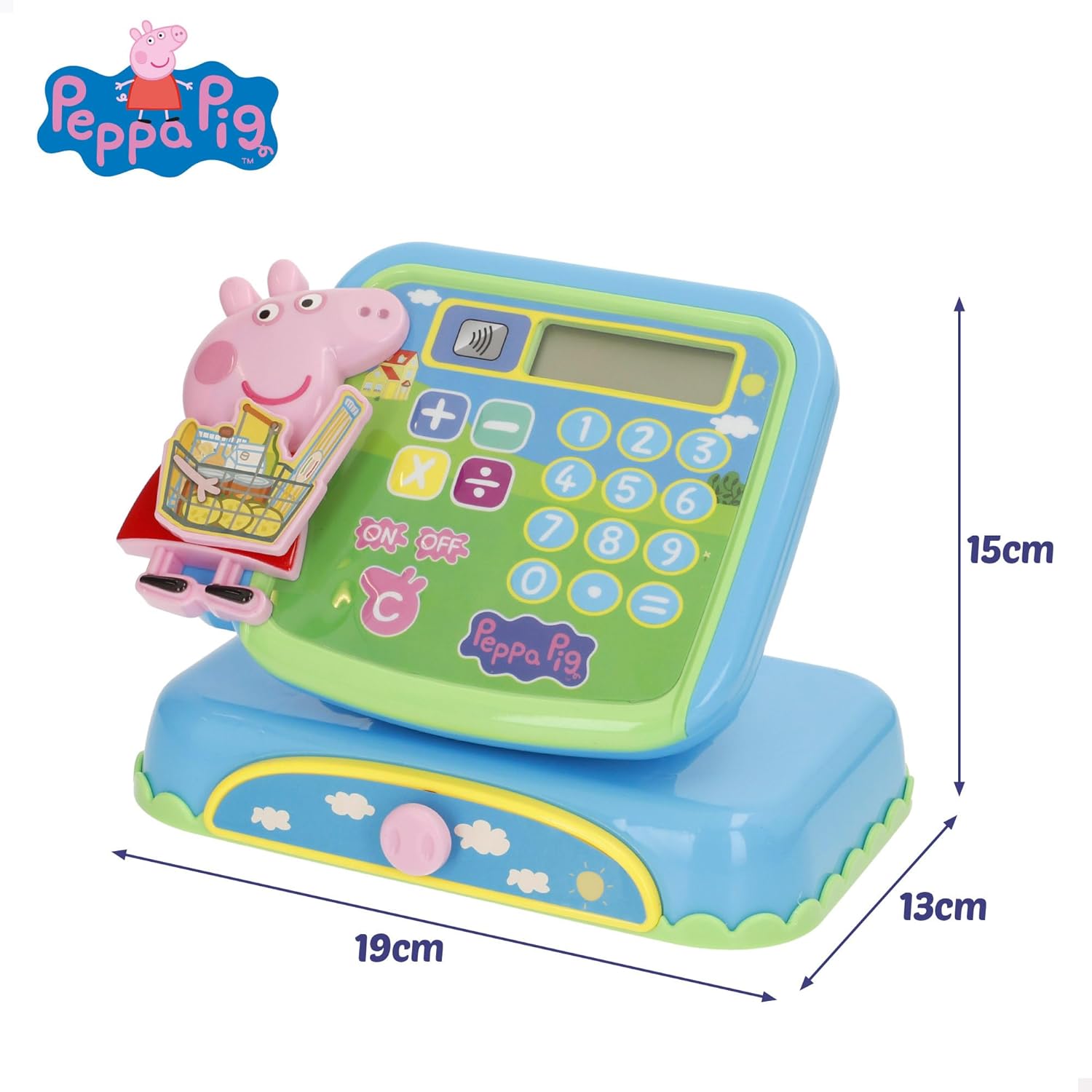 ColorBaby Peppa Pig Cash Register Toy, Includes Accessories, Banknotes, Coins and Cards, Toys, Role Play, Educational Toy, Learning and Fun, from 3 Years (39162)