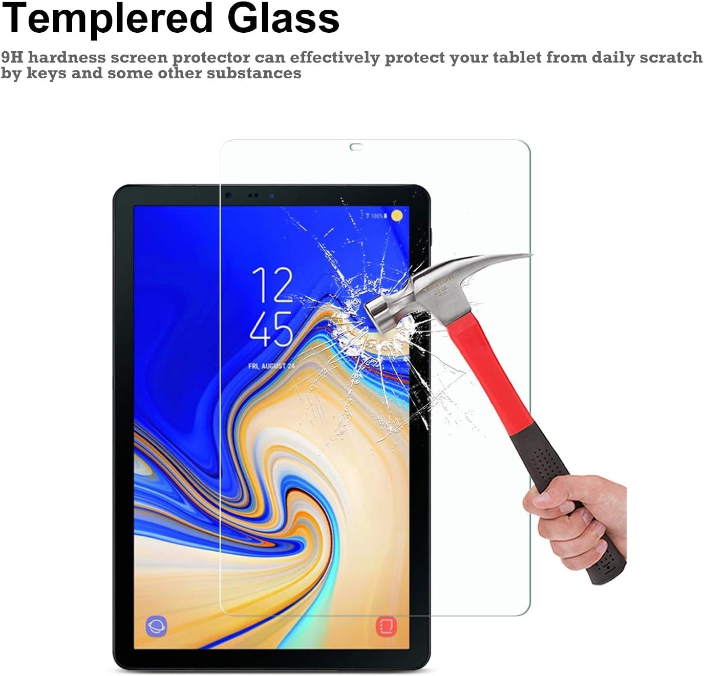 [2-Pack] Sevrok Samsung Galaxy Tab A 10.5 Screen Protector [ Tempered Glass ] [ Bubble-Free ] [ Anti-Scratch ] Compatible with Galaxy Tab A 10.5-inch (SM-T590 / T597 / T595)
