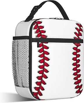 Baseball Lunch Bag for Kids,Boys Sport Insulated Lunch Box for Women, Large Capacity with Mutiple Pockets Gilrs Boys School Thermal Bag for Work,Picnic,Hiking