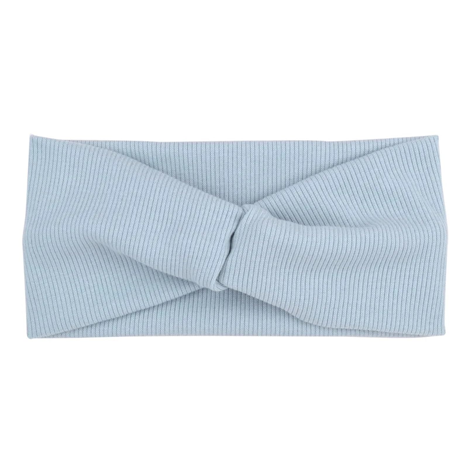 Stirnband 3 stücke Frauen Mädchen Einfarbig Haar Bands Gestrickte Baumwolle Stirnbänder Kreuz Turban Verband Bandanas Haarbänder Haar Zubehör Winter Stirnband(Light blue)