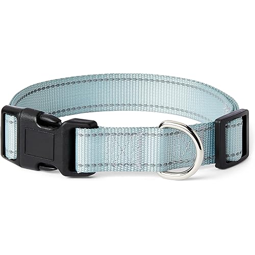 Amazon Basics Reflective Polyester Dog Collar with Quick-Release Buckle, Adjustable, for Large Dogs, L
