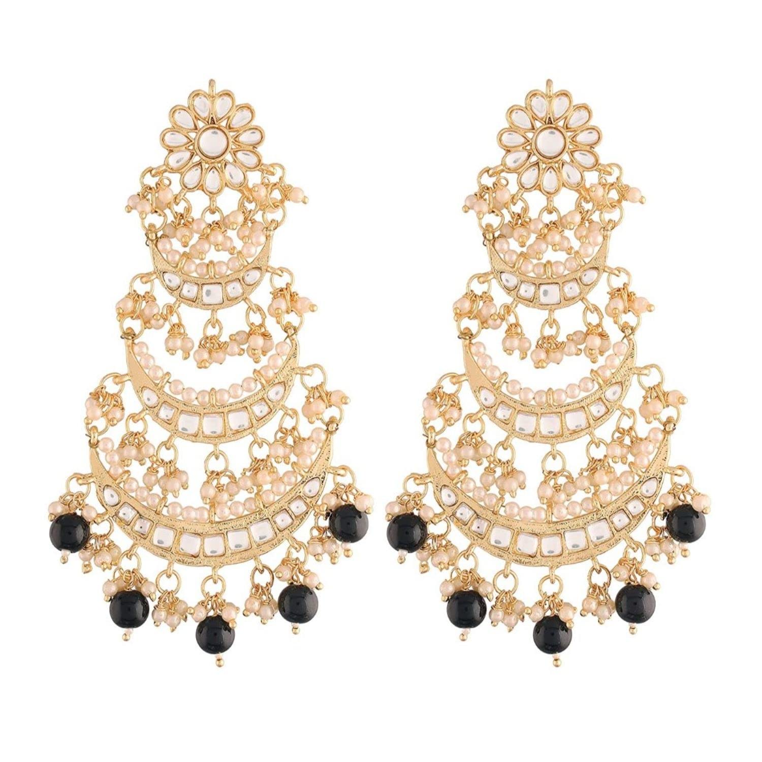 I Jewels 3 Layered Beaded Chandbali Earrings with Kundan and Pearl Work for Women (E2859-1) (Rose gold) (B098NSFHLR) Amazon Price History, Amazon Price Tracker