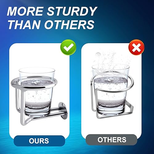 Miniatura 4 de Soporte para vasos de acero inoxidable de grado 304 para barco, resistente, para bebidas acuáticas, yates marinos, camiones (2 unidades)