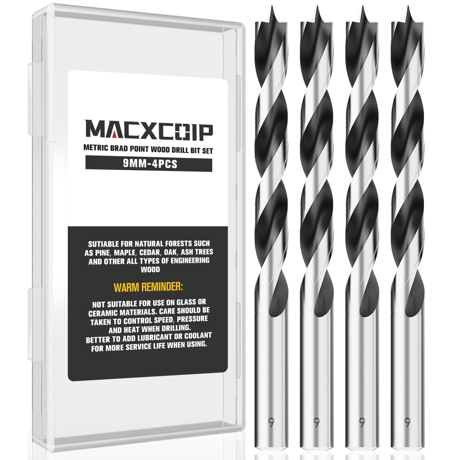 16pc Brad Point Drill Bits - Extra Long Wood Drill Set -29