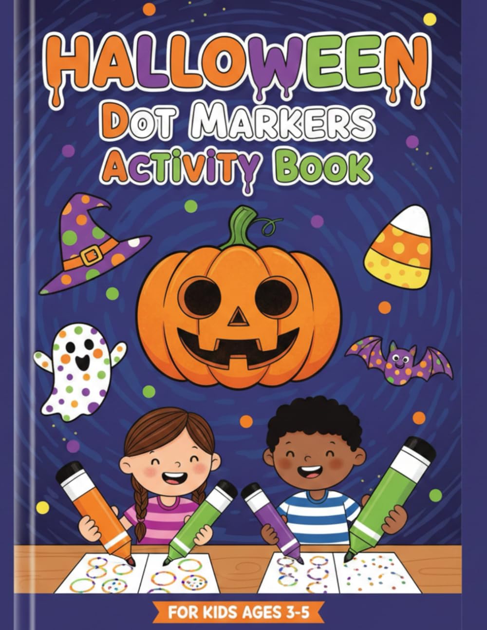 Halloween Dot Markers Activity Book For Kids Ages 3-5:: 30+ Dot Markers Activity Book pages with Ghosts, Zombies, Pumpkins and more for Toddlers and Preschool