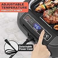 Vista 4 de CUSIMAX Smokeless Grill, Electric Indoor Grill, 1500W Korean BBQ Grill with Non-stick Removable Grill/Griddle Plate, LED Smart Display & Tempered