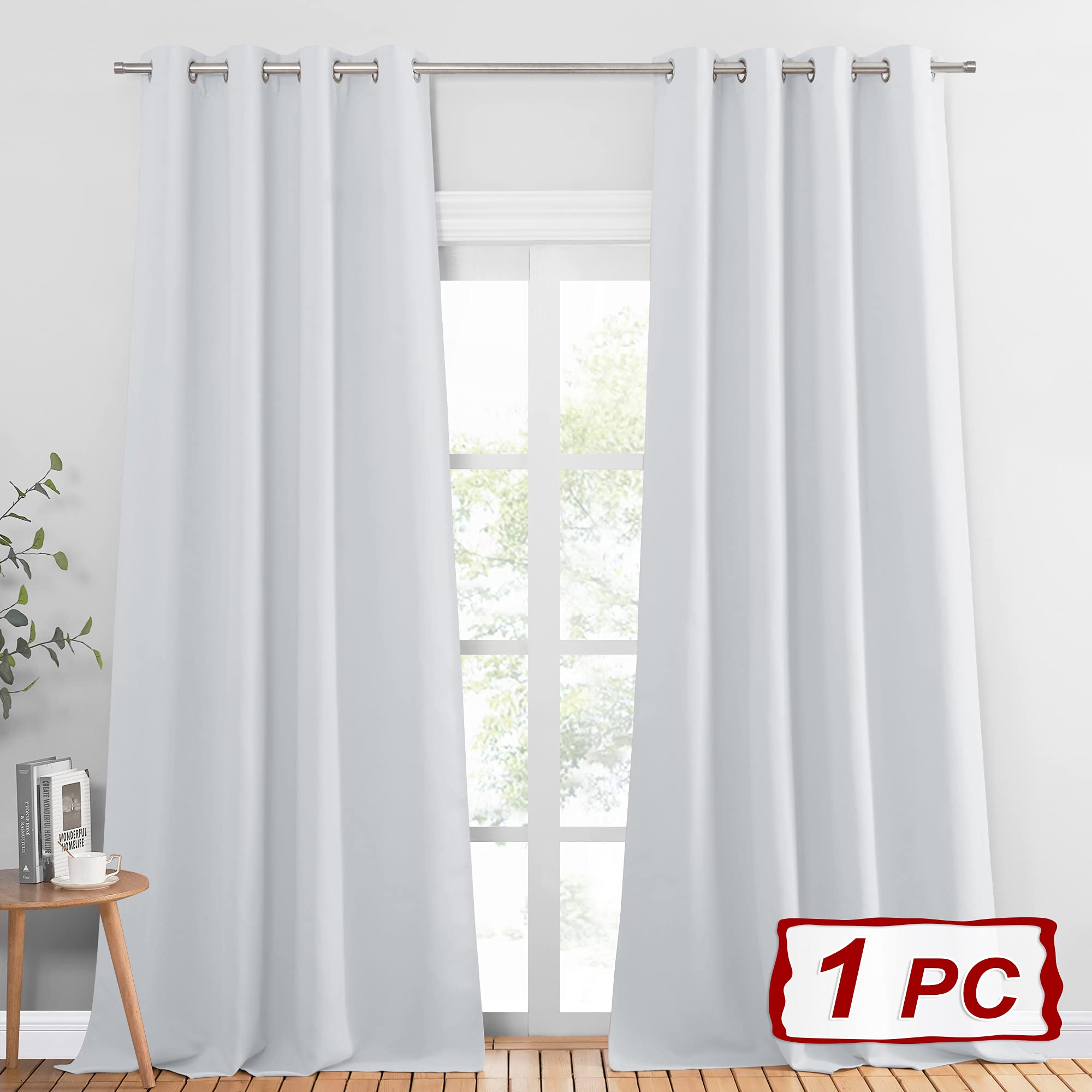 PONY DANCE Tende per Interni Tende Moderne 1 Pezzo L 140 x A 260 cm Tende Termiche Isolanti per Interni Tende per Salotto Eleganti Tende Cameretta Bimbo, Bianco Grigiastro