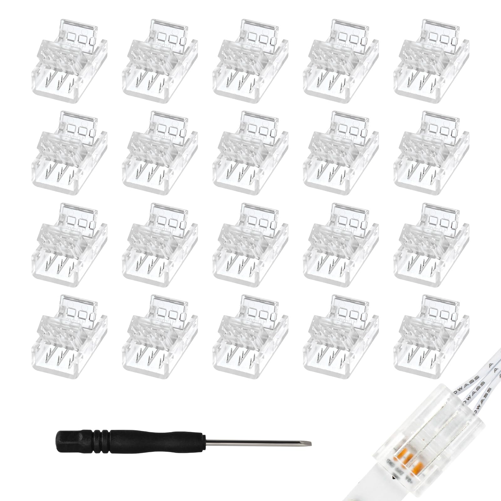 Conectores de tira LED de 3 pines para reparar tiras WS2811 sin soldar 8