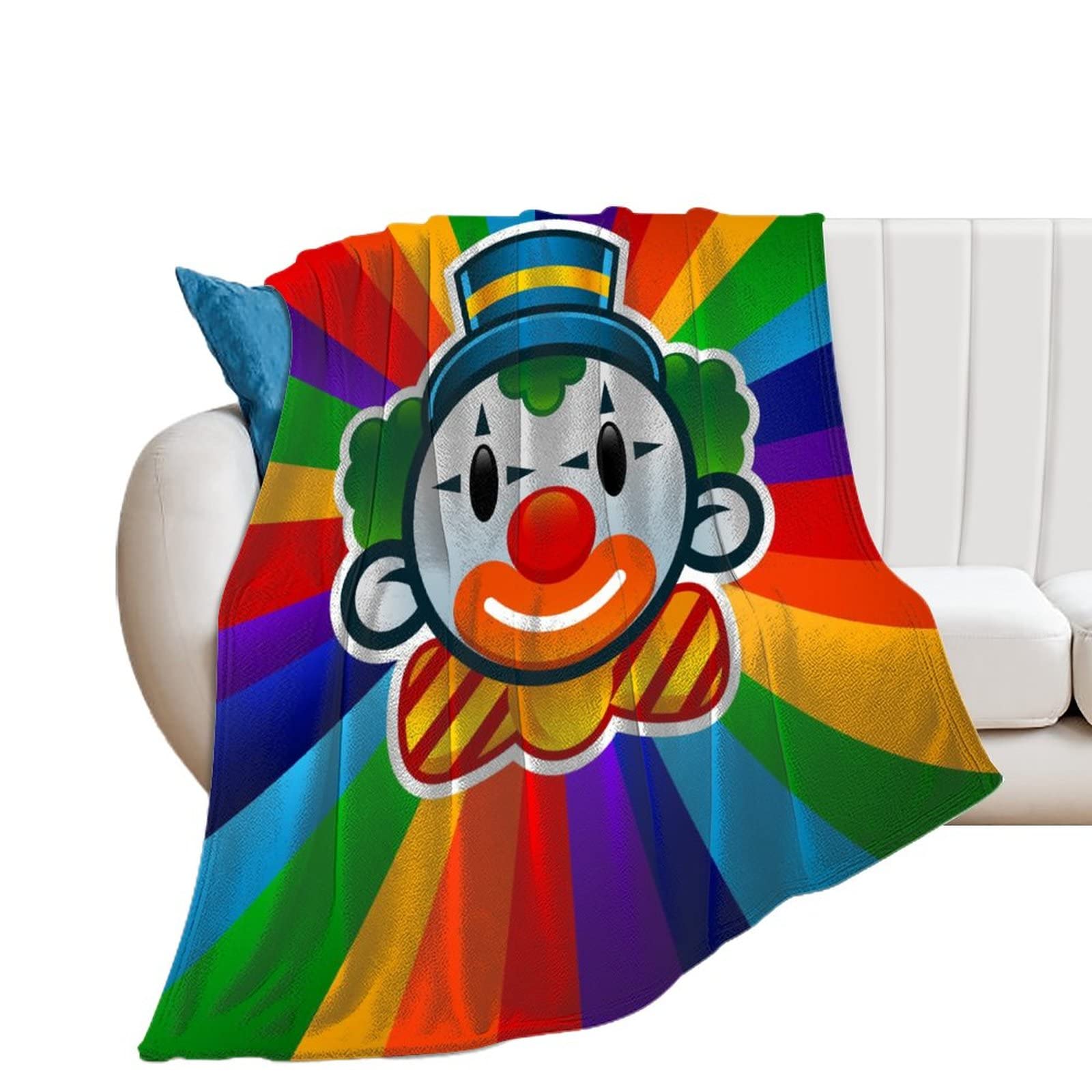 Couverture Polaire en Flanelle Arc-en-Ciel 100x130cm Plaid Canapé Doux