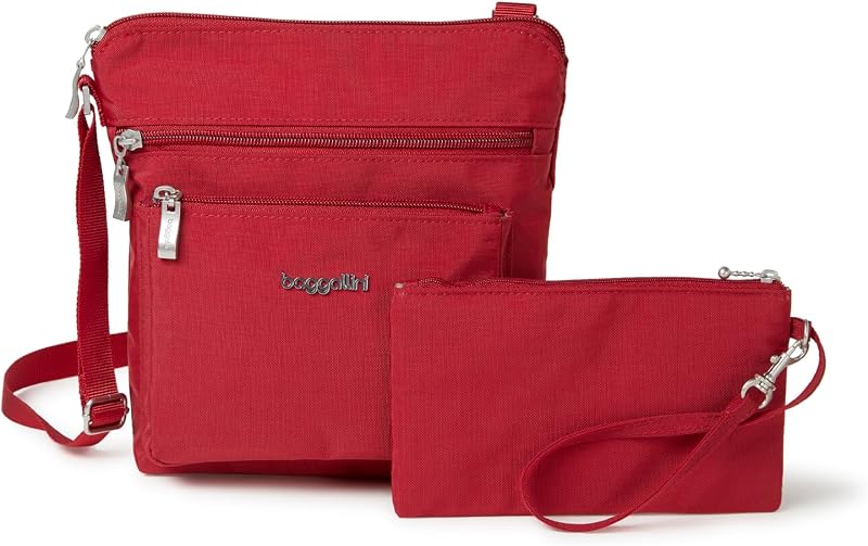 Baggallini Bolsos cruzados de bolsillo para mujer 8x8 Pequeño bolso de viaje ligero duradero resistente al agua con Rfid