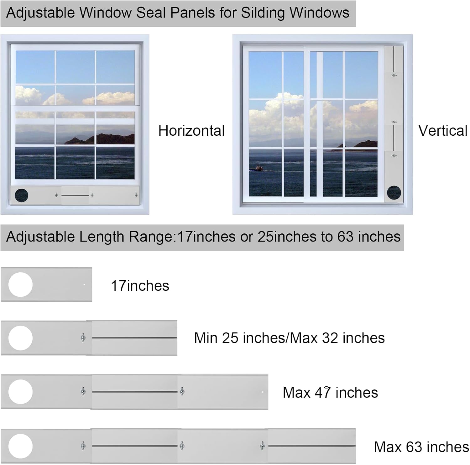 HOXHA Window Vent Kit, Dryer Window Vent Kit, AC Window kit, Fit with 4” Dryer Ducting & 5.9” AC Hose, Vent Kit Fit for Dryer, Portable AC, Inline Duct Fans, Grow Tents