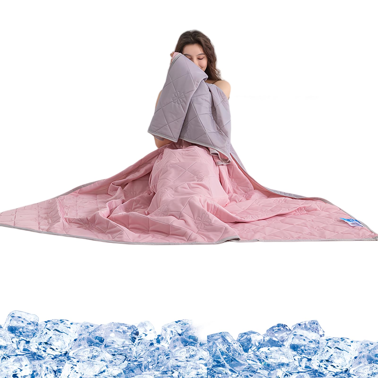 Cooling Throw Blanket for Hot Sleeper, Summer Cooling Blanket, 1 Count Soft Breathable Lightweight Blankets, Hot Flashes Night Sweats (pink,180 * 200CM/70.87×78.74 in)