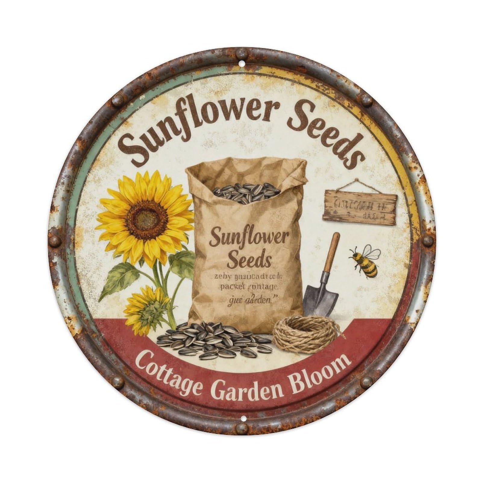Sunflower Seeds Metal Tin Sign Plaque