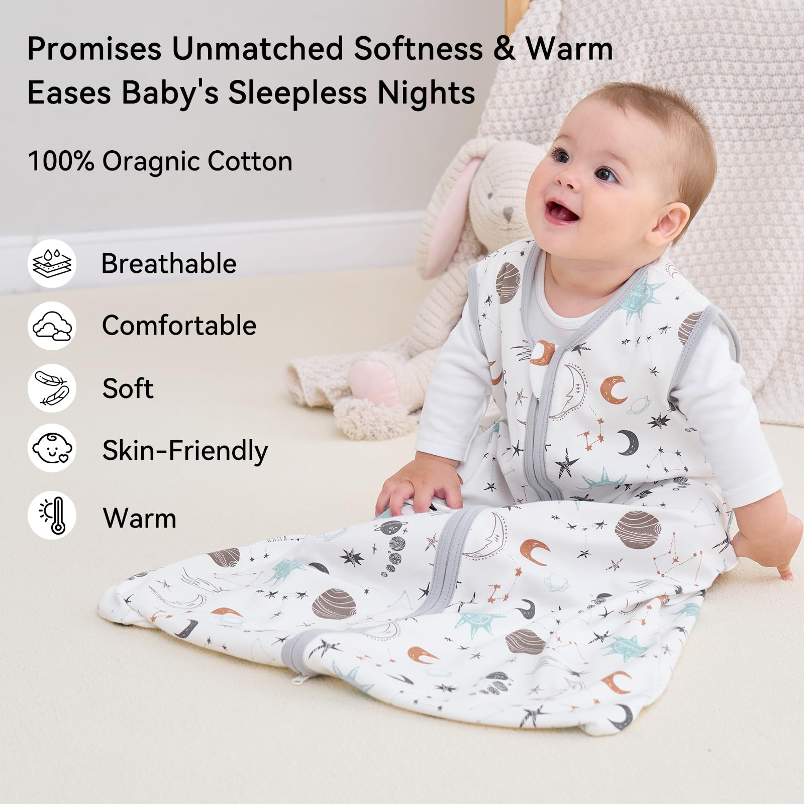 Saco De Dormir Para Bebé TOG Fibra De Bambú Y Algodón