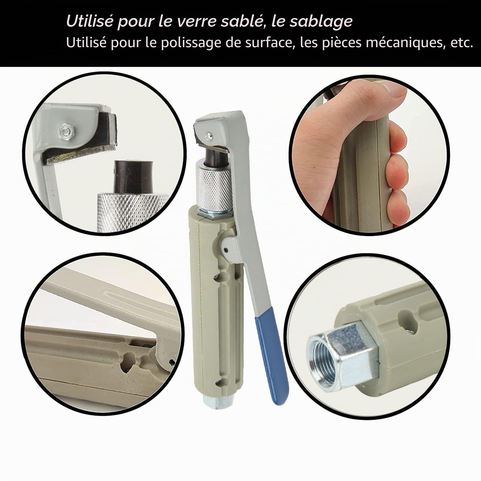 Tête Buse de Sablage à Médias Multiples Tête de Buse de Sablage à Sable Avec 3 Embouts En Céramique Pour éliminer les Taches Abrasives Et la Crasse De Rouille Pour Plusieurs Médias