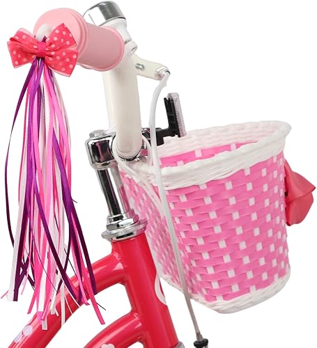 Miniatura 7 de Glerc Daisy - Bicicleta para niñas de 12, 14, 16 pulgadas, para niños de 2 a 7 años, estilo princesa, con ruedas de entrenamiento, cesta y
