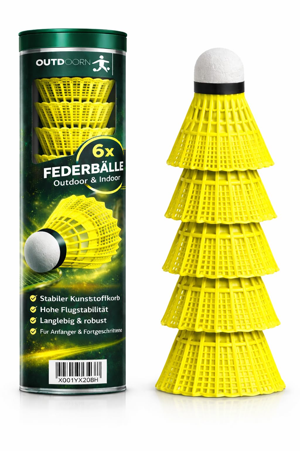 Volantes amarillos para bádminton entrenamiento competición exterior interior